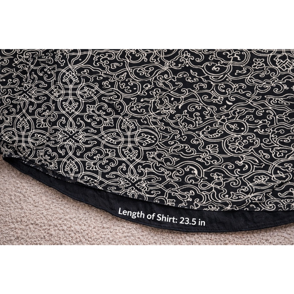 Lucky Brand Black & White Boho Embroidered Blouse Size S - Picture 8 of 10